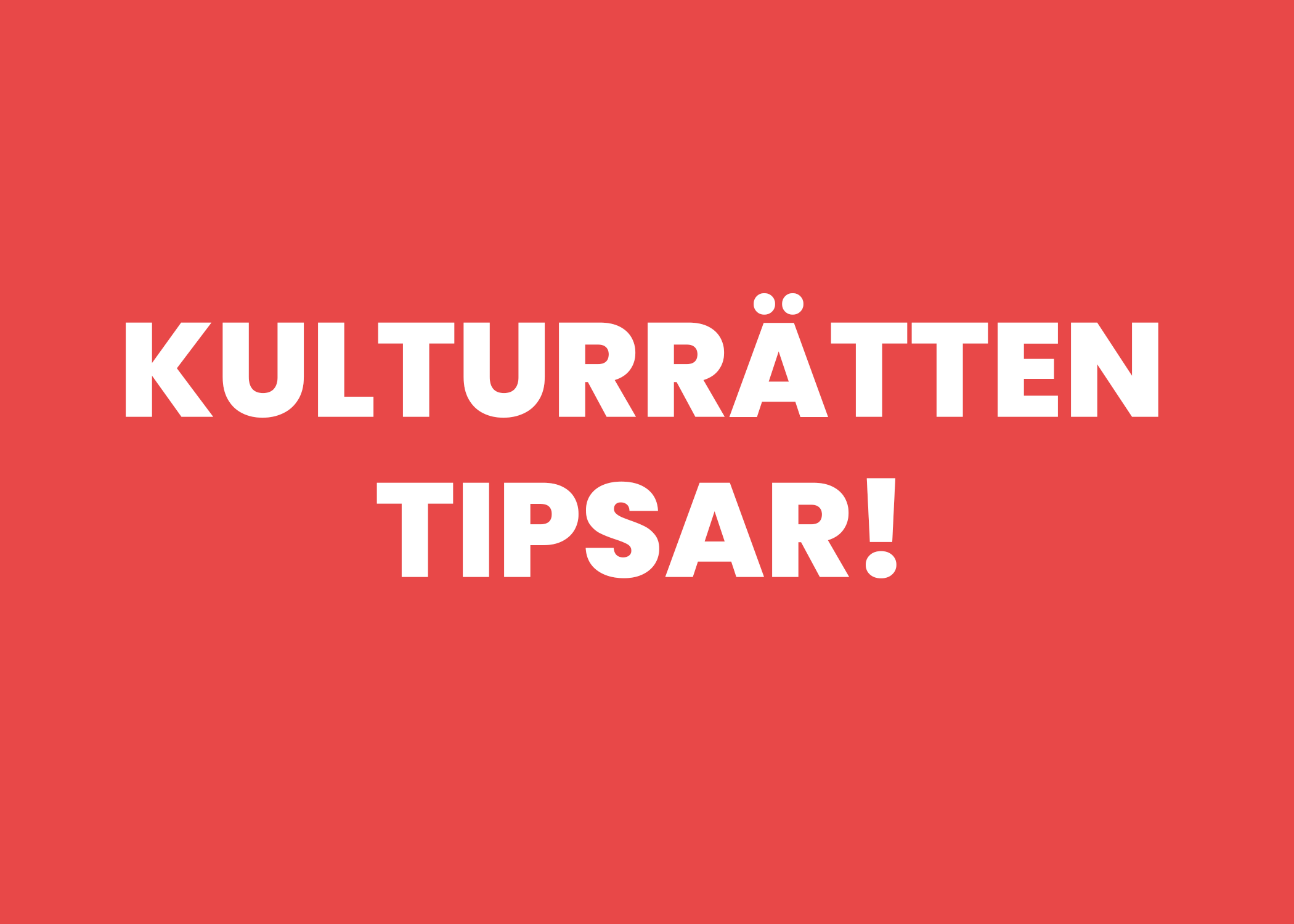 Konferens: Kultur i skolan – lotteri eller garanti